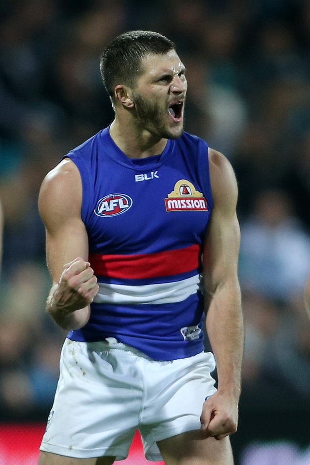 AFL 2015 Rd 10 - Port Adelaide v Western Bulldogs In the thick of the action is where Koby Stevens wants to be - ${keywords}